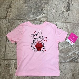 NWT Size 2T Way to Celebrate Pink Cat Graphic Kids T-Shirt